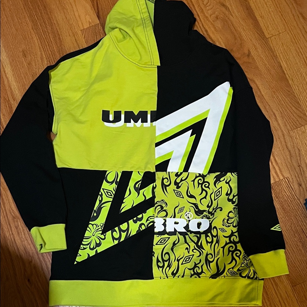 Umbro Black and Lime Hoodie